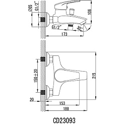 Iddis Смеситель Sicily CD23093C для ванны – фотография-2