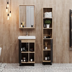 Onika Тумба с раковиной Тимбер 50 L серая матовая/дуб сонома – фотография-9