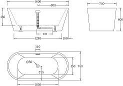 BelBagno Акриловая ванна BB71-1600 160x75 – фотография-3