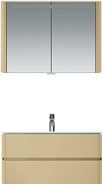 Am.Pm Зеркальный шкаф Sensation 100, с подсветкой, нуга, глянцевая – фотография-3