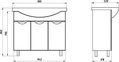ASB-Mebel Тумба с раковиной Мессина 100/3 белая – фотография-8