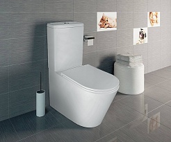 Azario Унитаз-компакт Maro AZ-2125 безободковый с бачком с сиденьем микролифт белый – фотография-2