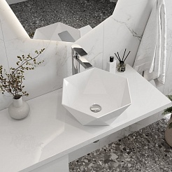 Teymi Раковина накладная в ванную Diamond 48 белая T51105 – фотография-4