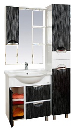 Misty Зеркальный шкаф Лорд 75 L бело-черная пленка – фотография-2