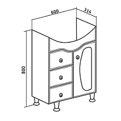 Runo Мебель для ванной Линда Люкс 65 – фотография-5