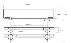 Bemeta Полка стеклянная с бортиком Omega 104102212 – фотография-2