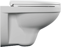 Cersanit Унитаз подвесной Delfi в комплекте с инсталляцией Black с сиденьем Trento с клавишей смыва хром глянцевый – фотография-6