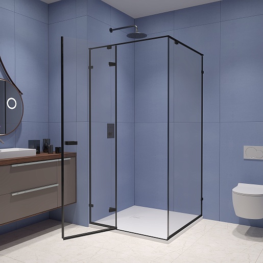 RGW Душевой уголок Stilvoll SV-030B 100x100 профиль черный стекло прозрачное – картинка-3
