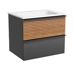 Sancos Тумба с раковиной Delta 60 дуб красный/графит раковина Grace 60 CN7011 – фотография-1