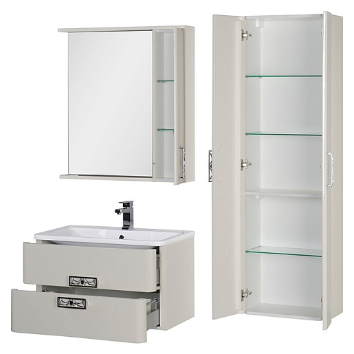 Aquanet Тумба с раковиной Паллада 80 слоновая кость – фотография-6