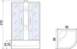 River Душевая кабина REIN 90/46 МТ Б/К – фотография-12