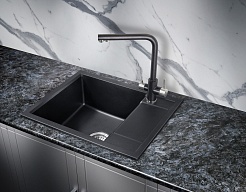 Milacio Мойка кухонная Navarra 60 Cuarzo черная матовая – фотография-3