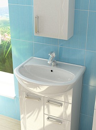 Vigo Тумба с раковиной "Atlantic 2-60" с бельевой корзиной – фотография-6