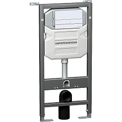 Ceramicanova Подвесной унитаз Metropol Rimless с шумоизоляционной панелью CN1000 с системой инсталляции Envision кнопка Flat белая – фотография-2