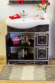 Sanflor Тумба с раковиной Адель 82 R венге, патина серебро – фотография-5