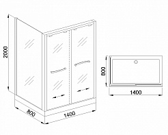 Royal Bath Душевой уголок RB-L-2011 1400x800x2000 R – фотография-2