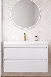 Vivon Тумба с раковиной Atwood 90 подвесная белая матовая – фотография-18