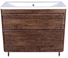 Style Line Тумба для умывальника напольная Атлантика 100, Люкс старое дерево, PLUS