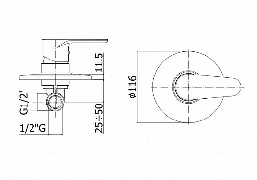Paffoni Смеситель для душа Green GR010CR (с внутренней частью) – фотография-2