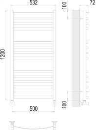 Terminus Полотенцесушитель водяной Авиэль П14 500x1200 хром – фотография-3