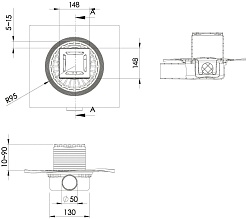 BERGES Wasserhaus Душевой трап Zentrum Norma 150 090363 хром матовый – фотография-5
