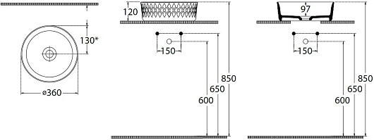 Allen Brau Мебельная накладная раковина Fantasy Romb 36 4.11033.MT мятный – фотография-8