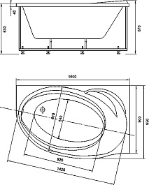 Aquatek Акриловая ванна Бетта 160 R – фотография-4