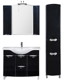 Aquanet Мебель для ванной "Асти 105" черная, с б/к (178434) – фотография-4