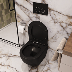 Ceruttispa Унитаз подвесной Sella Aria MB CT9160 черный матовый – фотография-5