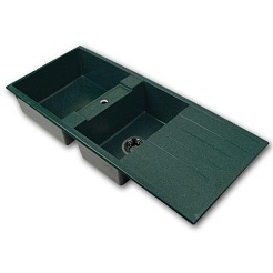 Акватон Мойка "ТОРИНА" двойная с крылом, зеленая – фотография-1