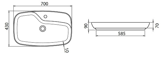 Allen Brau Мебельная накладная раковина Liberty 70 4.32011.31 чёрный матовый – фотография-6