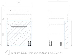 Vigo Тумба под раковину Wave 600-0-2 дуб золотой – фотография-11