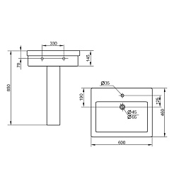 Cezares Раковина "Prati" с пьедесталом – фотография-4
