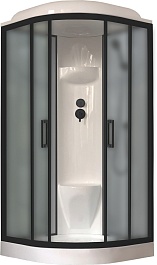 Royal Bath Душевая кабина HK RB 100HK6-GC-BL 100x100 стекло матовое профиль черный матовый – фотография-1