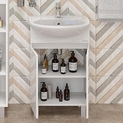 Onika Тумба с раковиной Милтон 60 белая – фотография-3