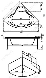 Bas Акриловая ванна Хатива 143 – фотография-2