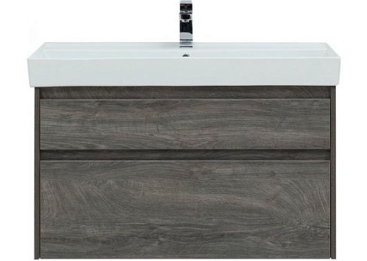 Aquanet Тумба с раковиной Nova Lite 100 2 ящика, дуб рошелье – фотография-8