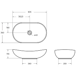 BelBagno Накладная раковина 60/36 BB1404-H311 – фотография-10