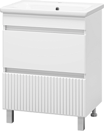 Misty Тумба с раковиной Мира 65 белая матовая – фотография-2