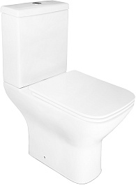 Azario Унитаз-компакт Iris AZ-8353 безободковый с бачком с сиденьем микролифт белый – фотография-1