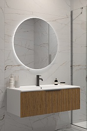 Зов Мебель для ванной Кито 100 подвесная белая/тростник – фотография-1