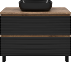 Brevita Тумба под раковину Dakota 100 дуб галифакс олово/черный кварц