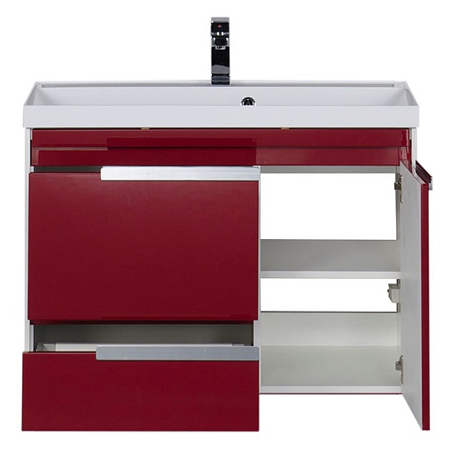 Aquanet Тумба с раковиной "Тиволи 80" бордо – картинка-5