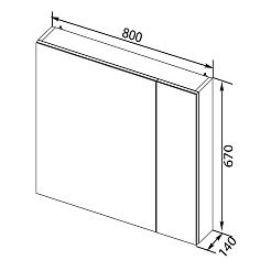Aquanet Зеркальный шкаф "Порто 80" – фотография-4