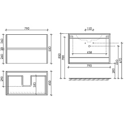 Sancos Тумба с раковиной Urban 80 дуб чарльстон раковина Element 81 CN7005 – фотография-4