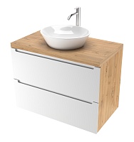 Зов Тумба под раковину Дион 60 подвесная под столешницу матовая белая/дуб