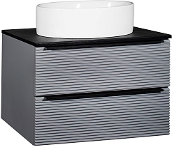 Runo Мебель для ванной Орлеан 70 Ovale подвесная серая/черная – фотография-2