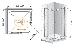 Cezares Душевой уголок ANIMA-W-A-2-90-P-Cr – фотография-3