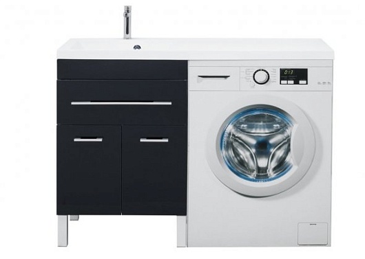 Aquanet Тумба с раковиной Верона 120 L напольная черная – картинка-9