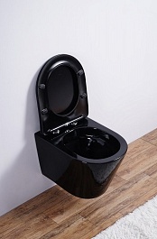 Esbano Унитаз Clavel подвесной безободковый черный – фотография-4